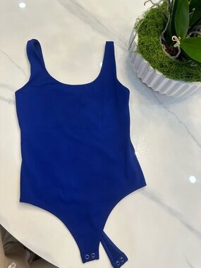 Express Royal Blue Scoop Neck Bodysuit